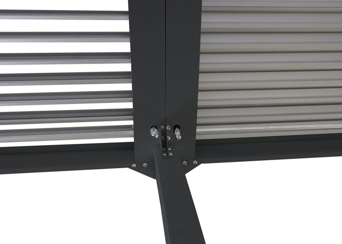 PERGOLA 3x Seitenwand für 3x6m 224x600x300cm Anthrazit - Anthrazit, Metall (600/224/300cm) - BERLINLODGE
