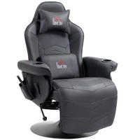 RELAXSESSEL mit Massagefunktion, Kissen, Kunstleder, Schwarz - Schwarz, Leder (82.5/111.5/79.5cm) - HOMCOM