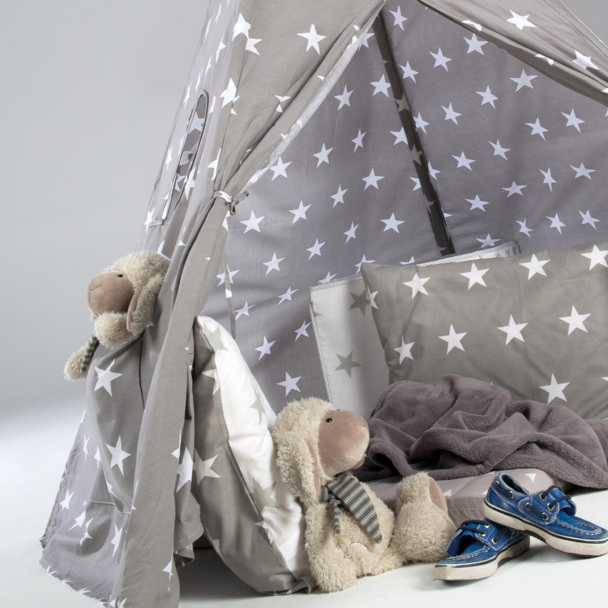 SPIELZELT 'Sterne' - Grau, Textil (115/156/115cm) - Roba