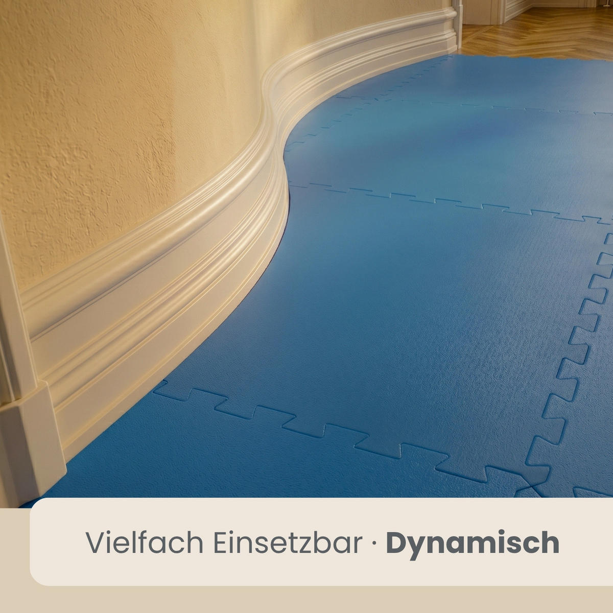 BODENSCHUTZMATTE 90x90x4 cm, Blau Schwarz, 2er Set - Blau, Kunststoff (90/90/4cm) - eyepower