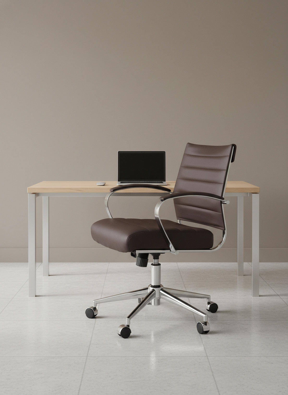 BÜROSTUHL Rynex Kunstleder braun - Chromfarben/Braun, Metall (57/100/62cm) - TPFLiving