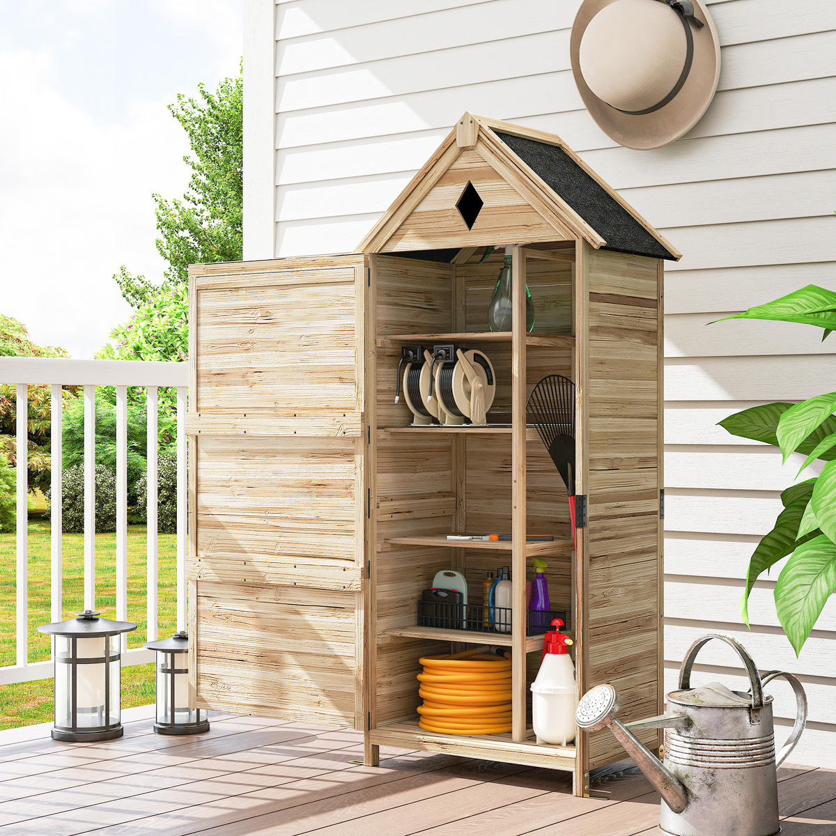GARTENSCHUPPEN DE-09234 Hellbraun - Naturfarben, Holz (49/170/80cm) - ComfortXL