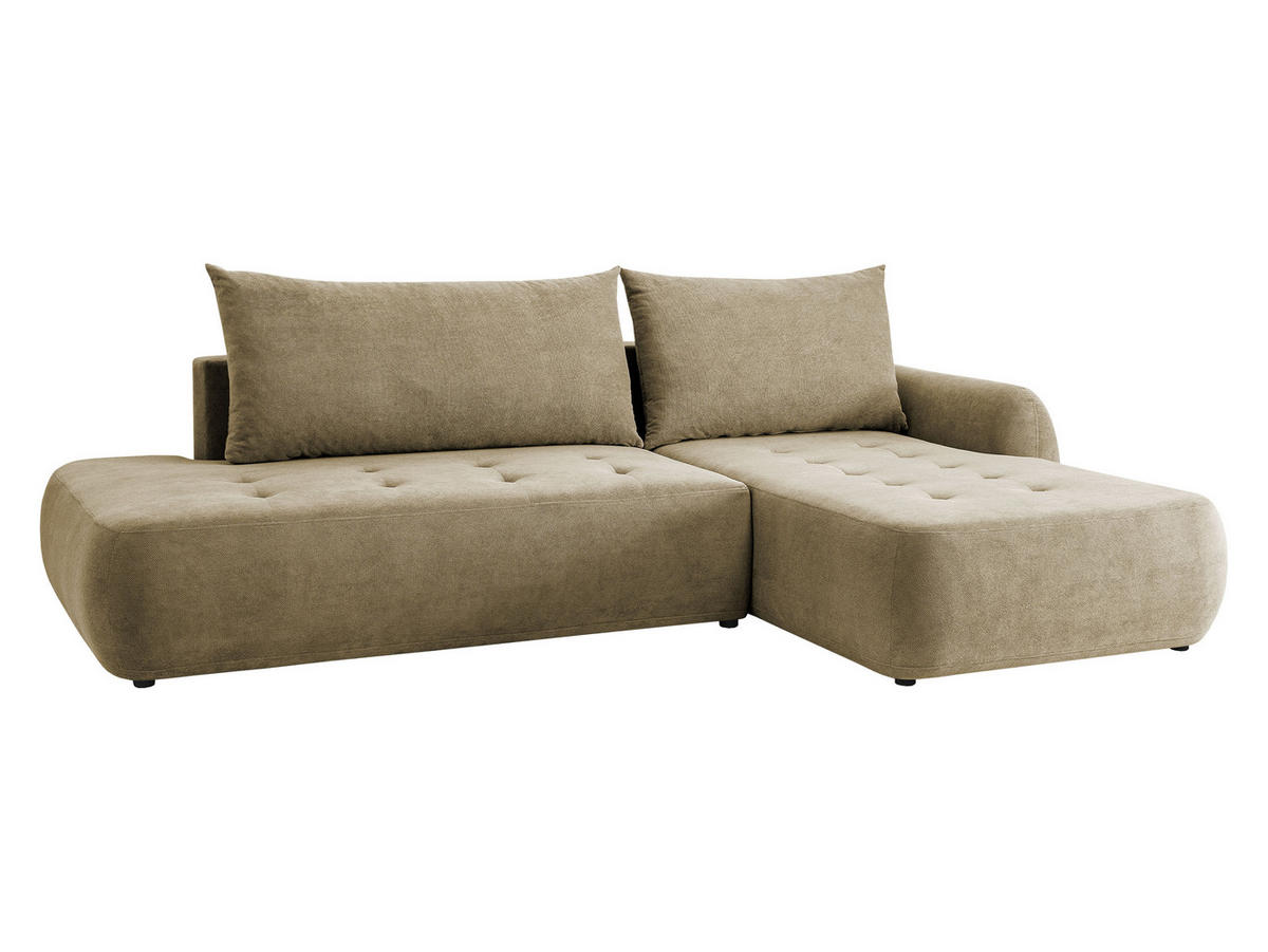ECKSCHLAFSOFA Bueno I, Seite: Rechts - Beige/Schwarz, Holz/Textil (300/185cm) - MIRJAN24