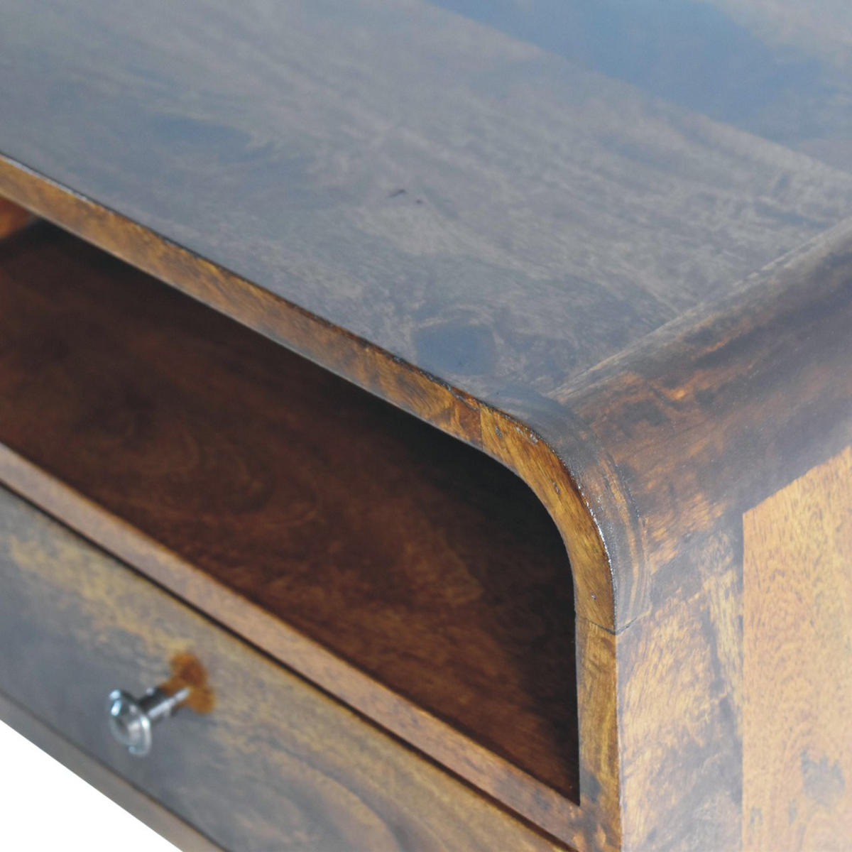 NACHTTISCH Levitate - Kastanienfarben/Messingfarben, Holz/Metall (45/25/32cm) - Artisan Furniture