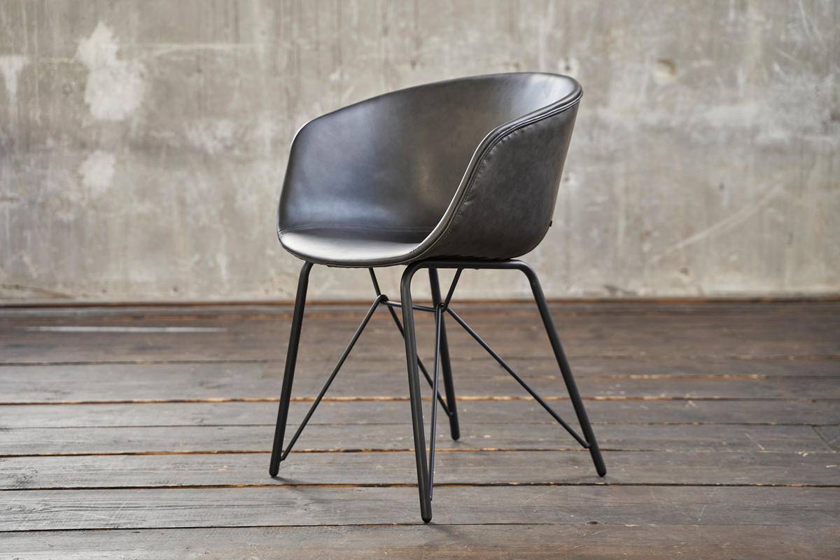 STUHL DANI Grau Kunstleder - Grau, Leder (60/79/52cm) - KAWOLA
