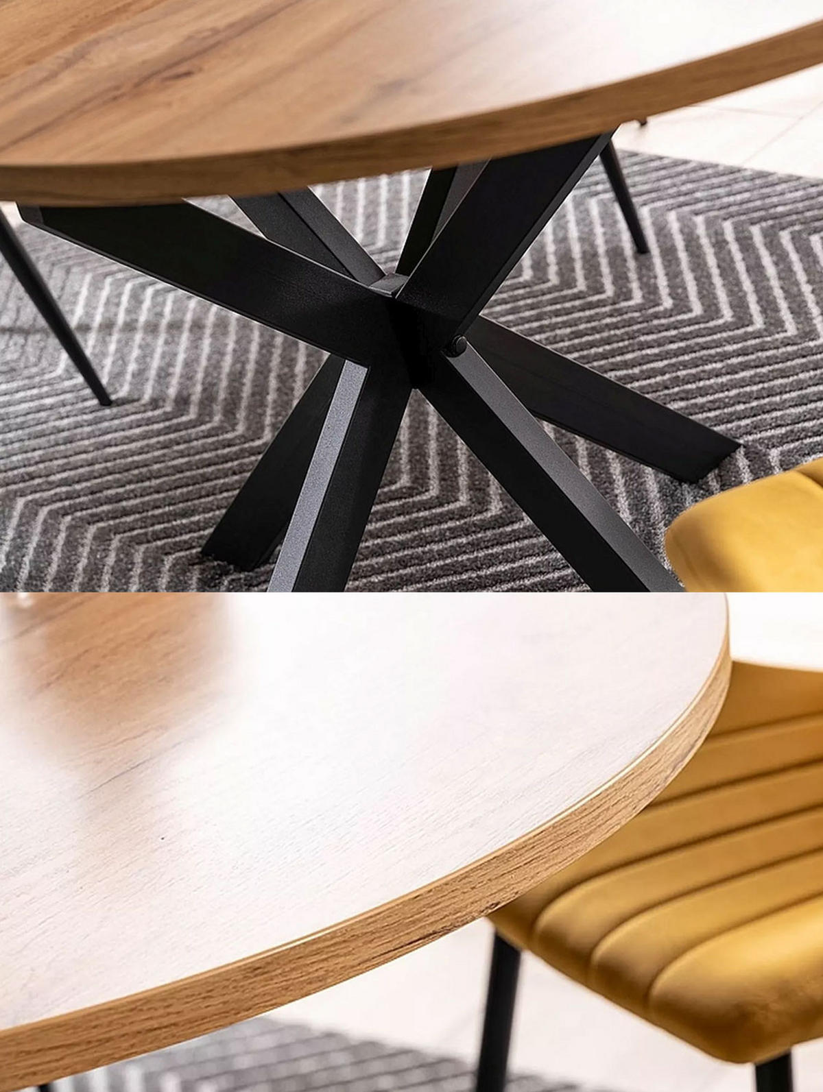 ESSTISCH Gaston Eiche Artisan / Schwarz 100-135 / 100 / 75cm - Schwarz/Eiche Artisan, Holz/Holzwerkstoff (100/100/75cm) - Feldmann-Wohnen