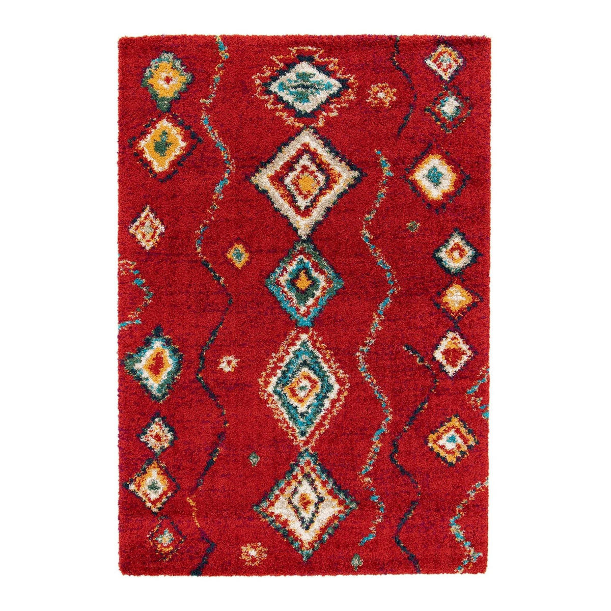 TEPPICH dick komfortabel Ethno-Stil rot - Rot, Textil (140/200cm) - AFK Living