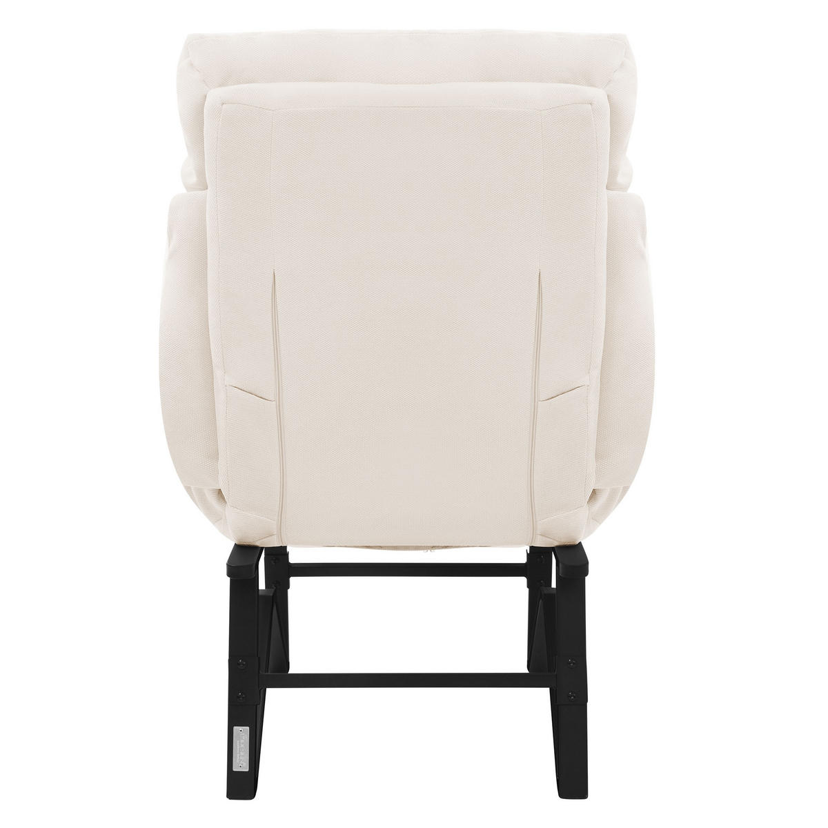 RELAXSESSEL Beige Leinenbezug verstellbar mit Armlehnen und Fußablage - Beige/Schwarz, Textil/Metall (85/102/82cm) - ML-DESIGN