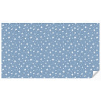 KINDERTAPETE - Sterne - Muster - Blau - 350x200 cm - Hellblau, Papier (350/200cm) - OnlyWow