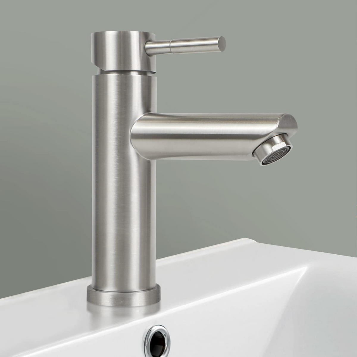 WASCHTISCHARMATUR Wellana 14.6/4.6/17.4 cm - Nickelfarben, Metall (4.6/17.4/14.6cm) - ZMH