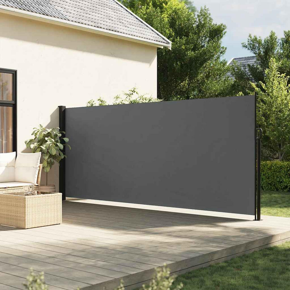 SEITENMARKISE Ausziehbar Anthrazit 160/600 Cm - Anthrazit, Textil (160/600cm) - vidaXL