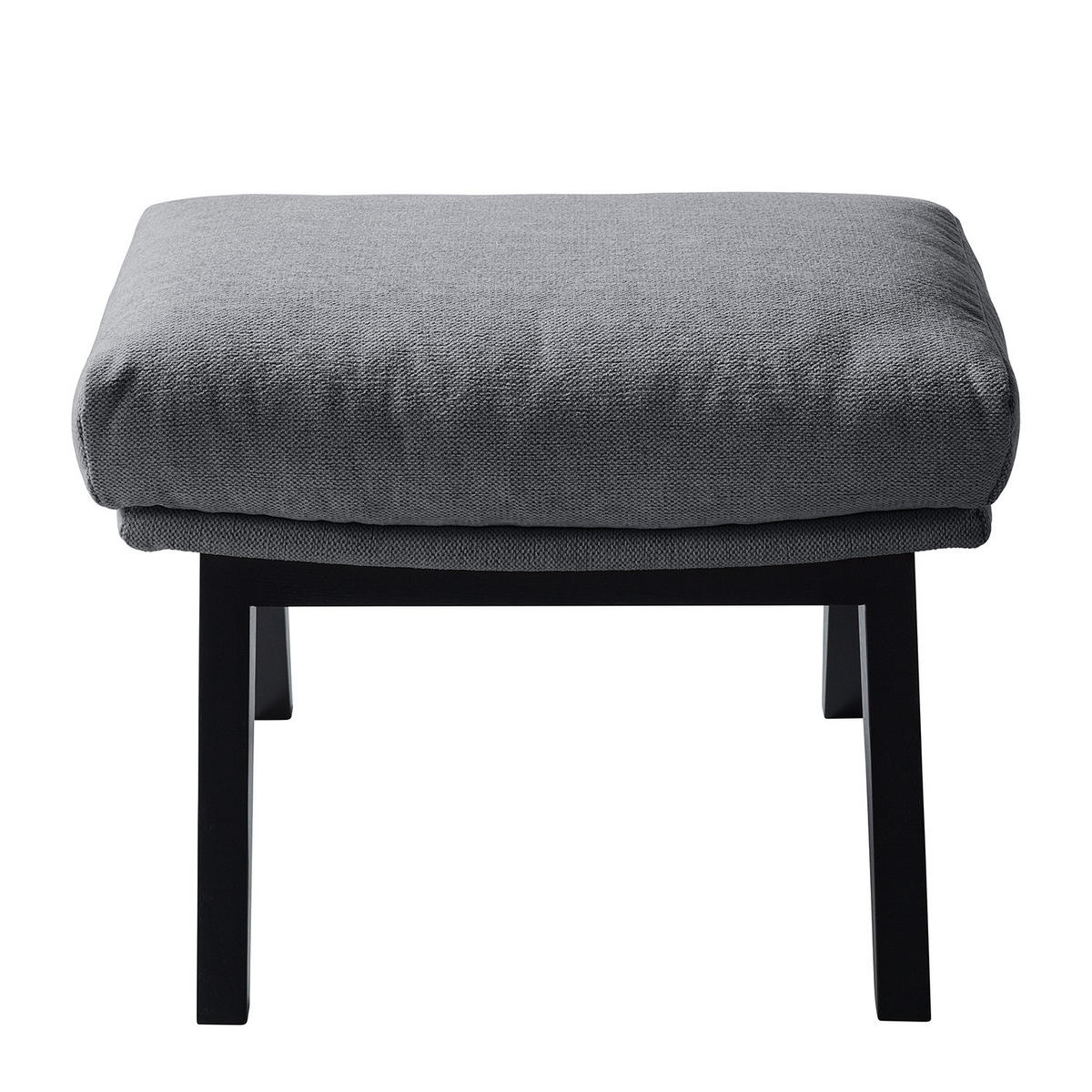 POLSTERHOCKER - Schwarz/Grau, Eichenholz/Holz (54/41/41cm) - home24