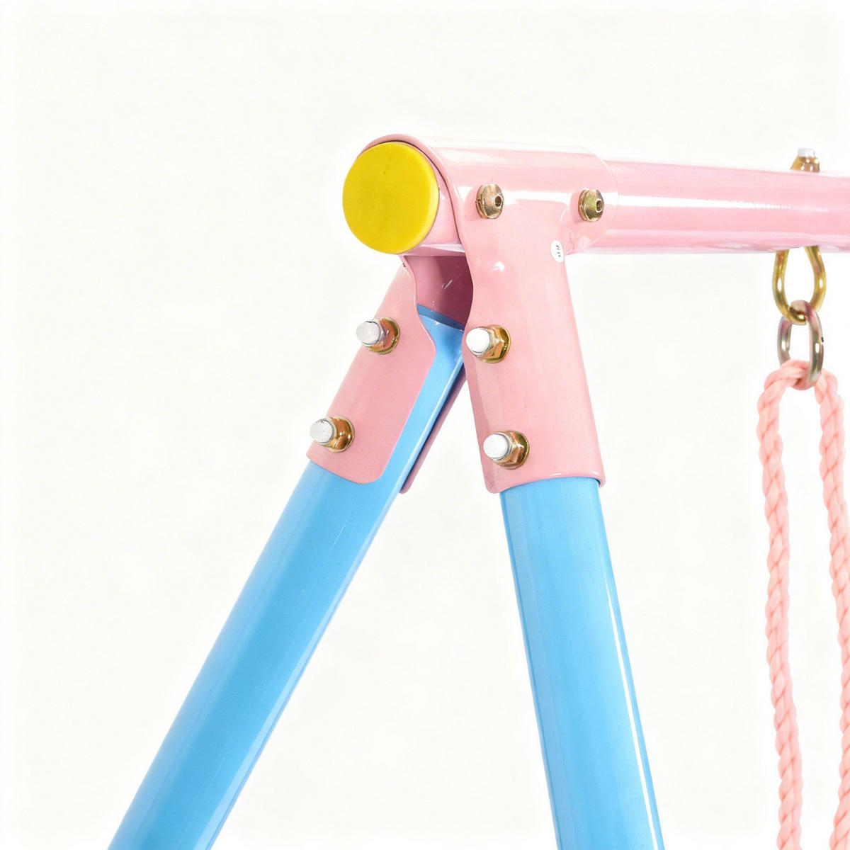 SCHAUKELGESTELL mit Kinderschauke, 330x136x180 cm - Rosa, Metall (330/180cm)