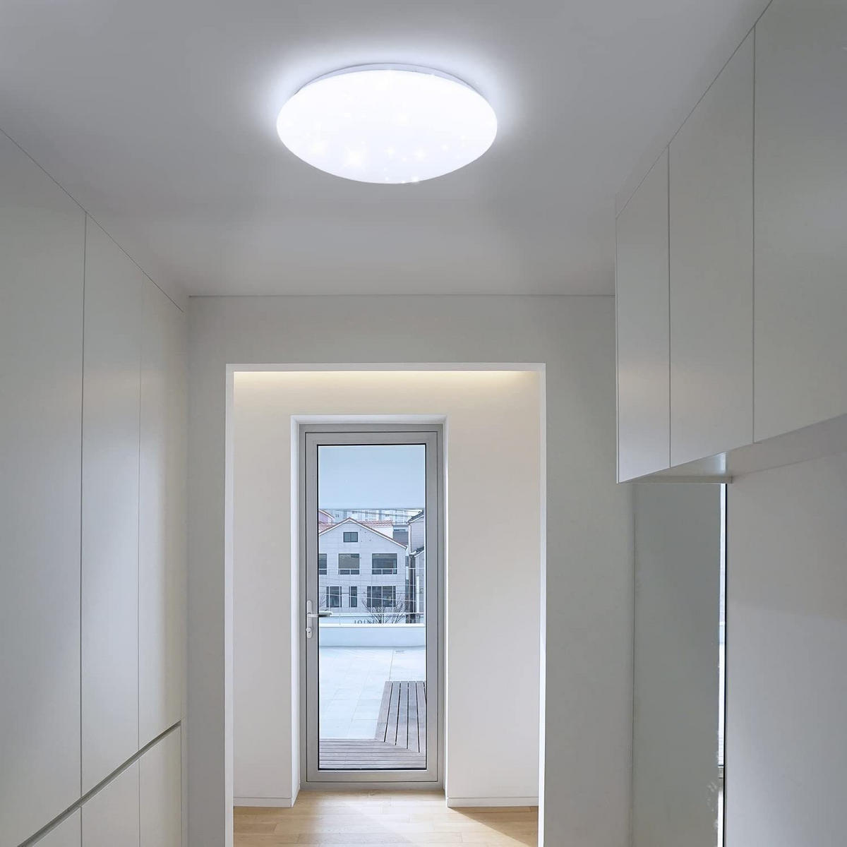 LED-DECKENLEUCHTE Stefan 29/29/8 cm - Weiß, Kunststoff (29/29/8cm) - Nettlife