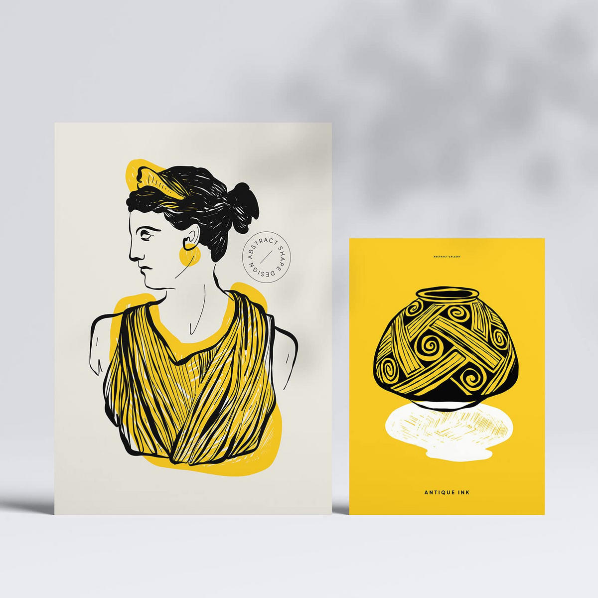 POSTER Set Mit 6 In Schwarzer Tinte Profile Von Der Griechischen Mythologie Inspirierte A3 & A4 Rahmenlos - Klar, Papier (29/3cm) - Nacnic