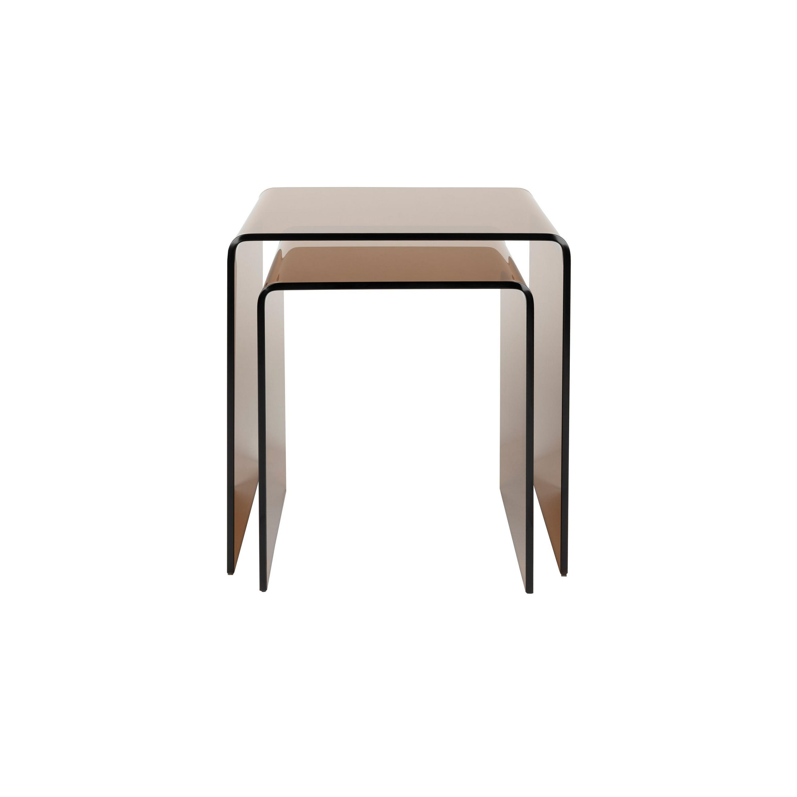 BEISTELLTISCH Vetro 2er-Set Braun - Braun, Glas (40/45/45cm) - Dutchbone