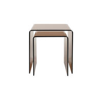 BEISTELLTISCH Vetro 2er-Set Braun - Braun, Glas (40/45/45cm) - Dutchbone
