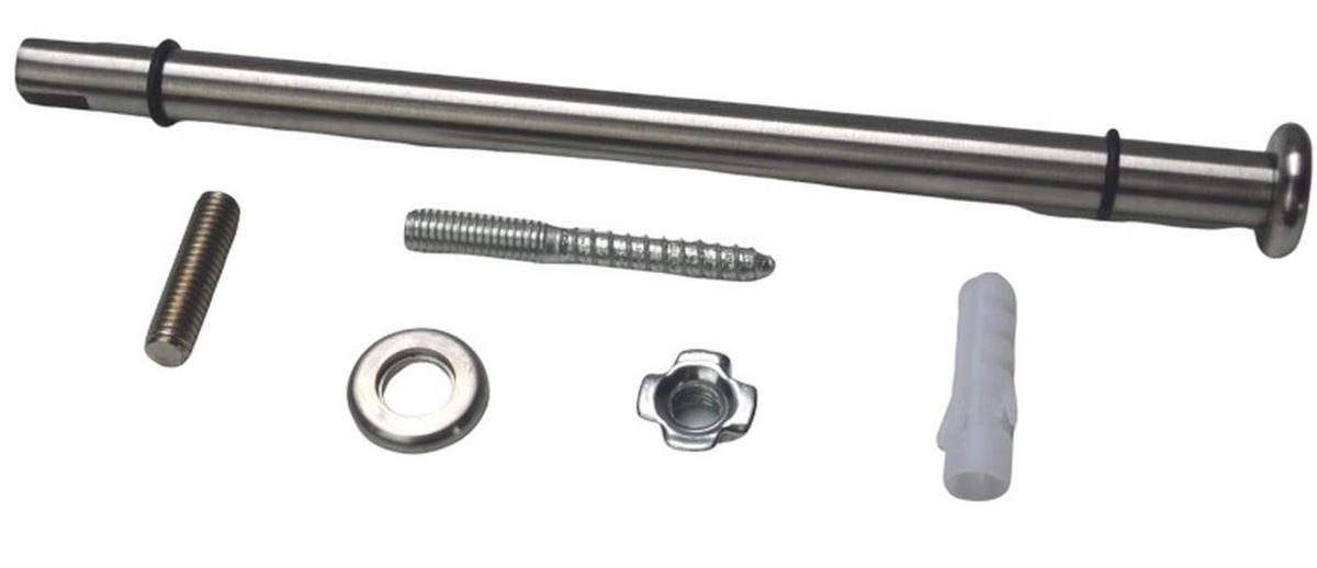 REGALBODENHALTER 25,5cm Edelstahl Ø 12mm massiv gebürstet für Glas- & Holzböden - Edelstahlfarben, Metall (1.2/1.2/25.5cm) - Livingpoint24