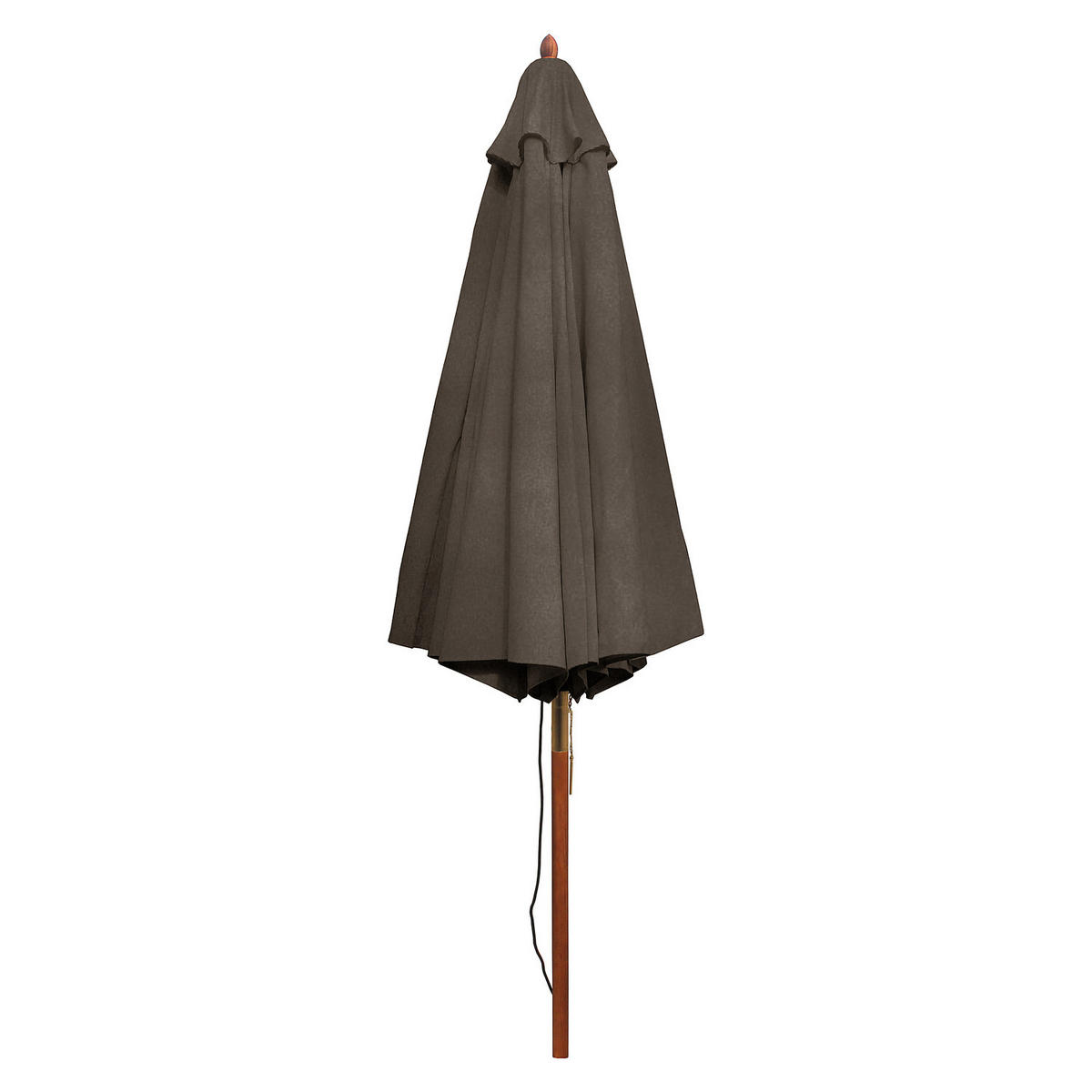 SONNENSCHIRM - Eukalyptus massiv / Polyester - Taupe, Holz/Textil (200/200cm) - home24