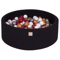 BÄLLEBAD für Kinder, Cotton, Schwarz - Silberfarben/Goldfarben, Textil (90/90/30cm) - MeowBaby