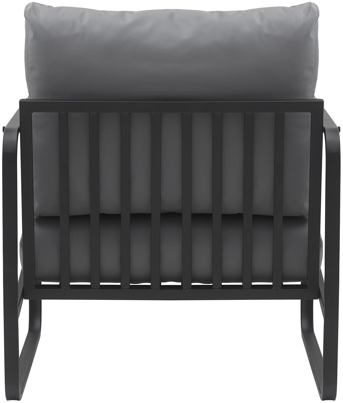 SESSEL Lederlook grau - Schwarz/Grau, Textil/Metall (70/82/74cm) - CLP
