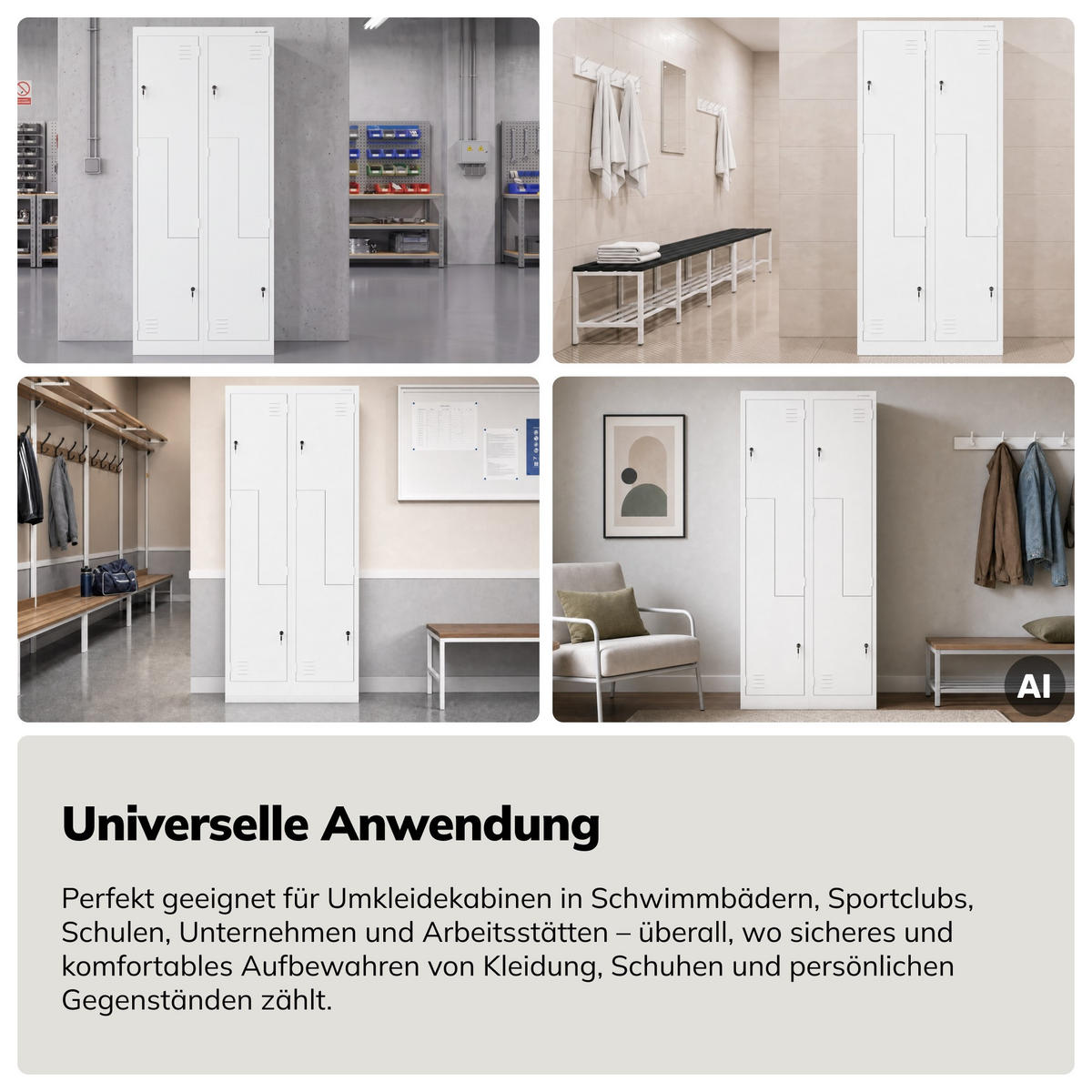 KLEIDERSCHRANK JULIA 185x80x45 cm - Weiß, Metall (80/185/45cm) - Jan Nowak
