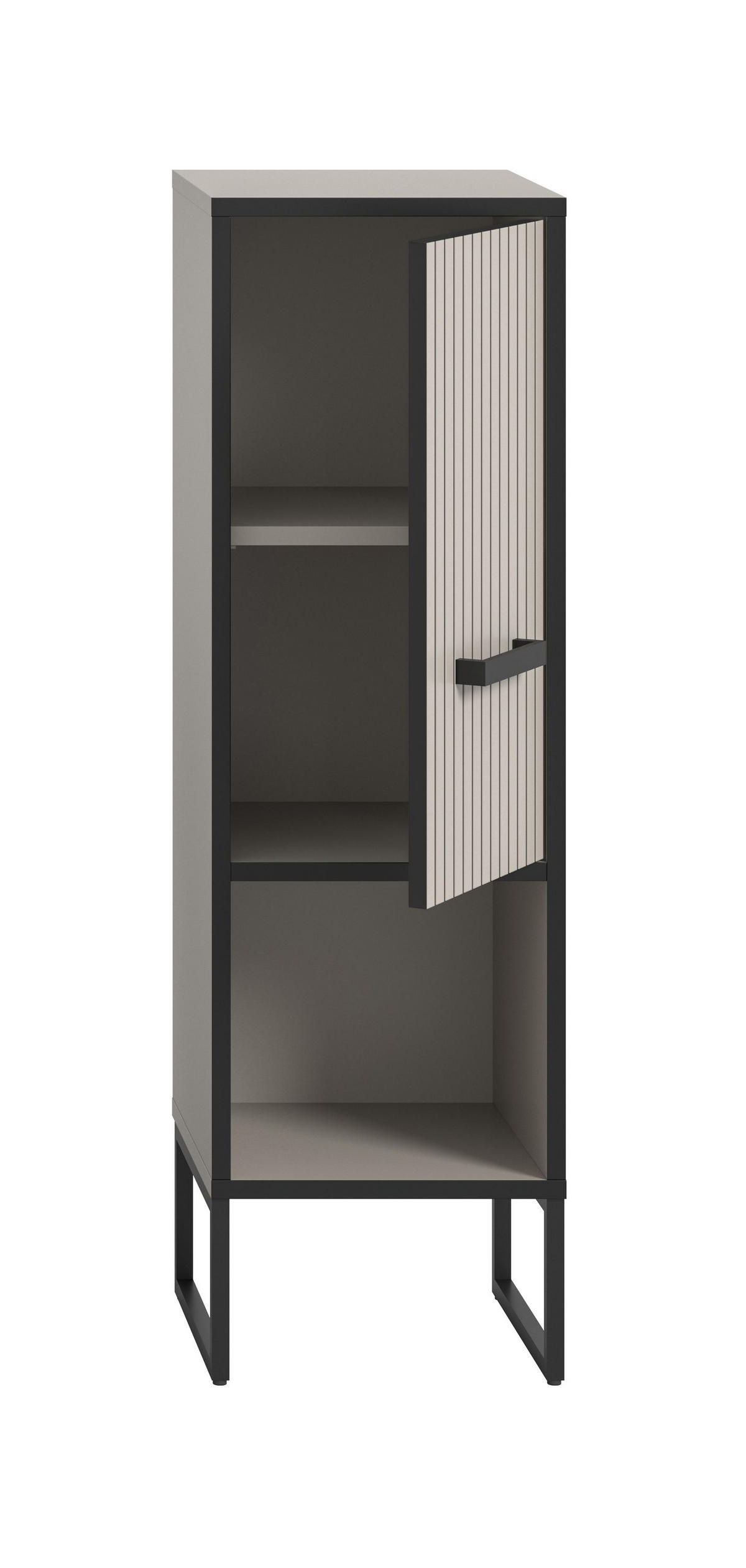 STANDSCHRANK Bagno Bad in Kaschmir Nachbildung und schwarz - modernes Design - B/H/T: 30x101x32 cm - Kaschmir, Holzwerkstoff (30/101/32cm)