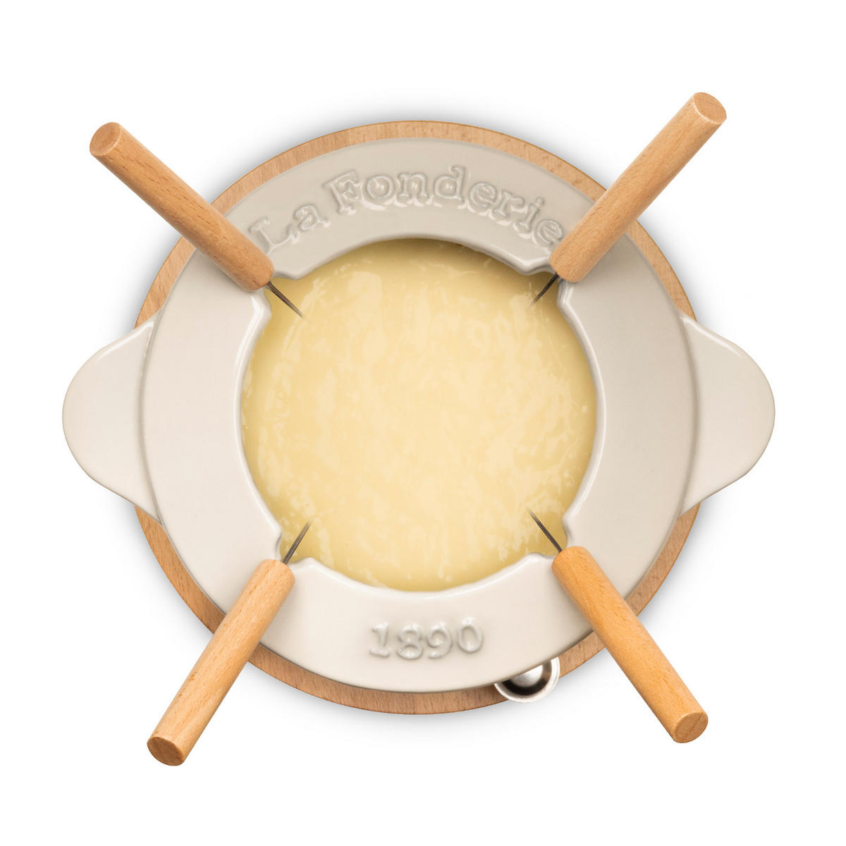 FONDUE-SET MONT JOLY Beige, für 4 Personen, 1,2L - Beige, Metall (20/20/20cm) - La Fonderie 1890