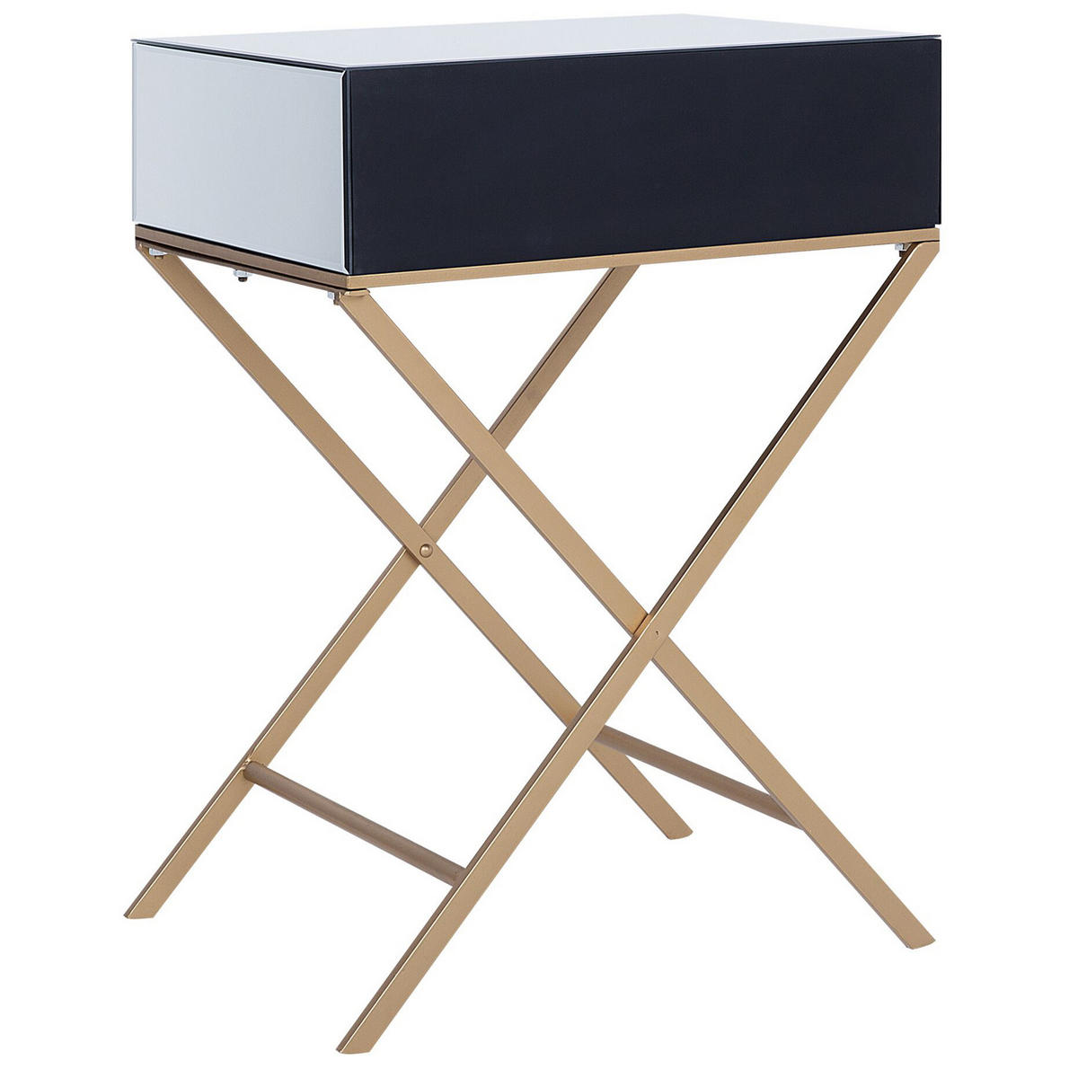 BEISTELLTISCH Spiegeleffekt rechteckig 40/50 cm Vivy - Silberfarben/Goldfarben, Glas (40/50/70cm) - Beliani