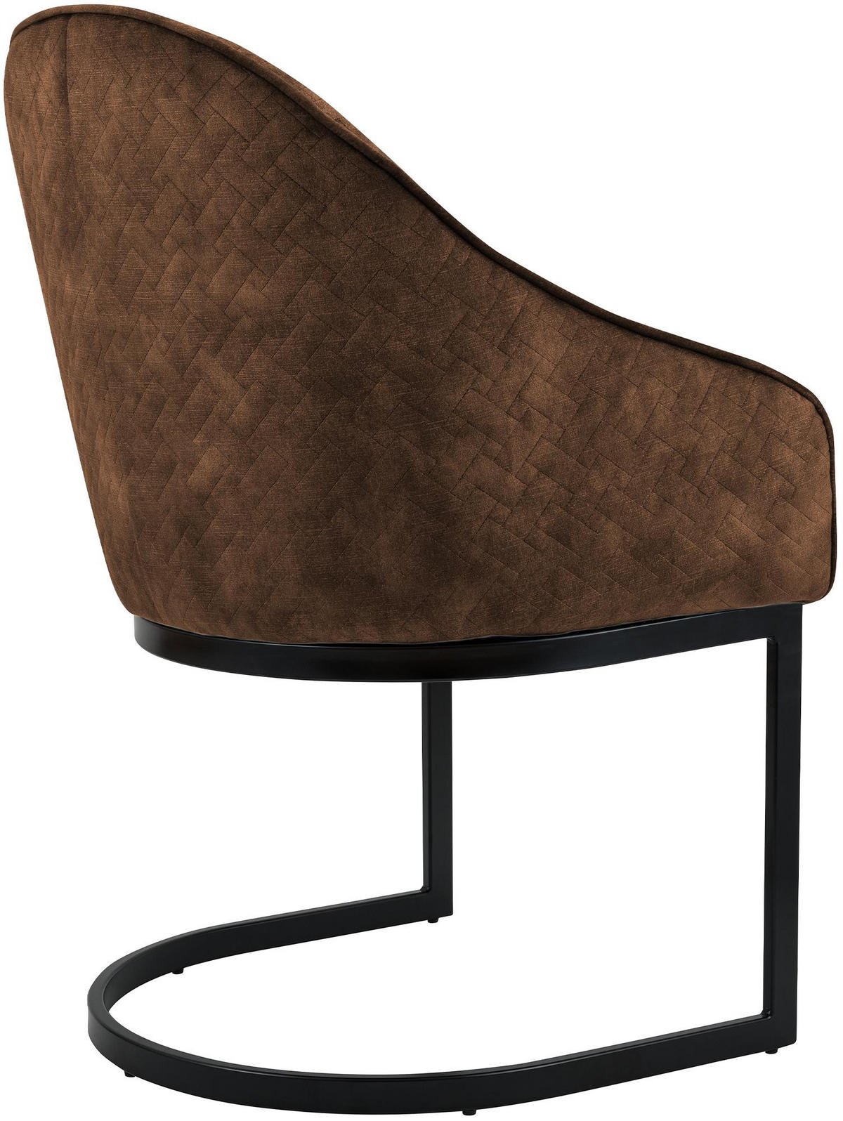 ESSZIMMERSTUHL Samt Coffee - Schwarz/Braun, Textil/Metall (60/87/59cm) - CLP