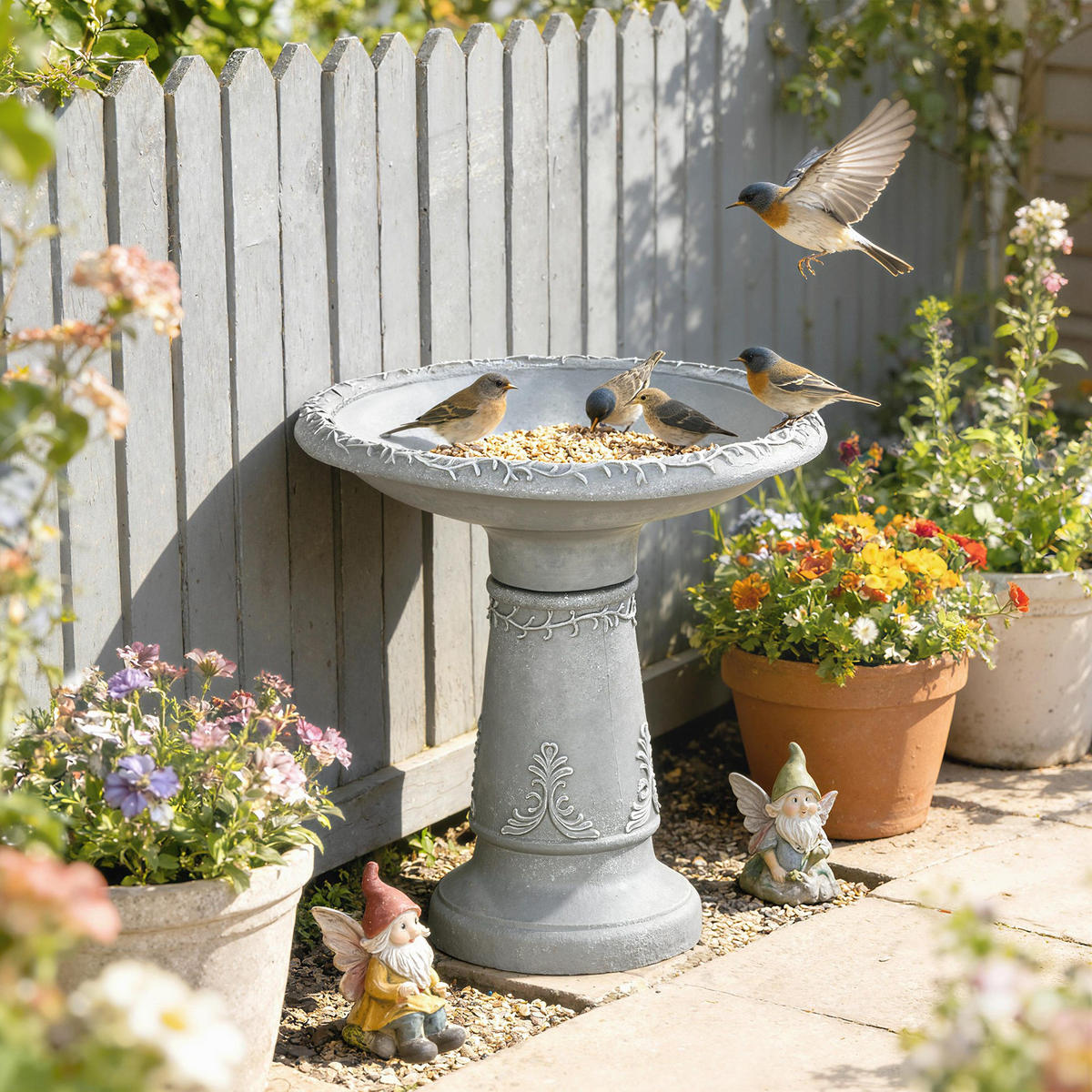 VOGELBAD Harz Grau - Grau, Kunststoff (48/51/48cm) - Outsunny