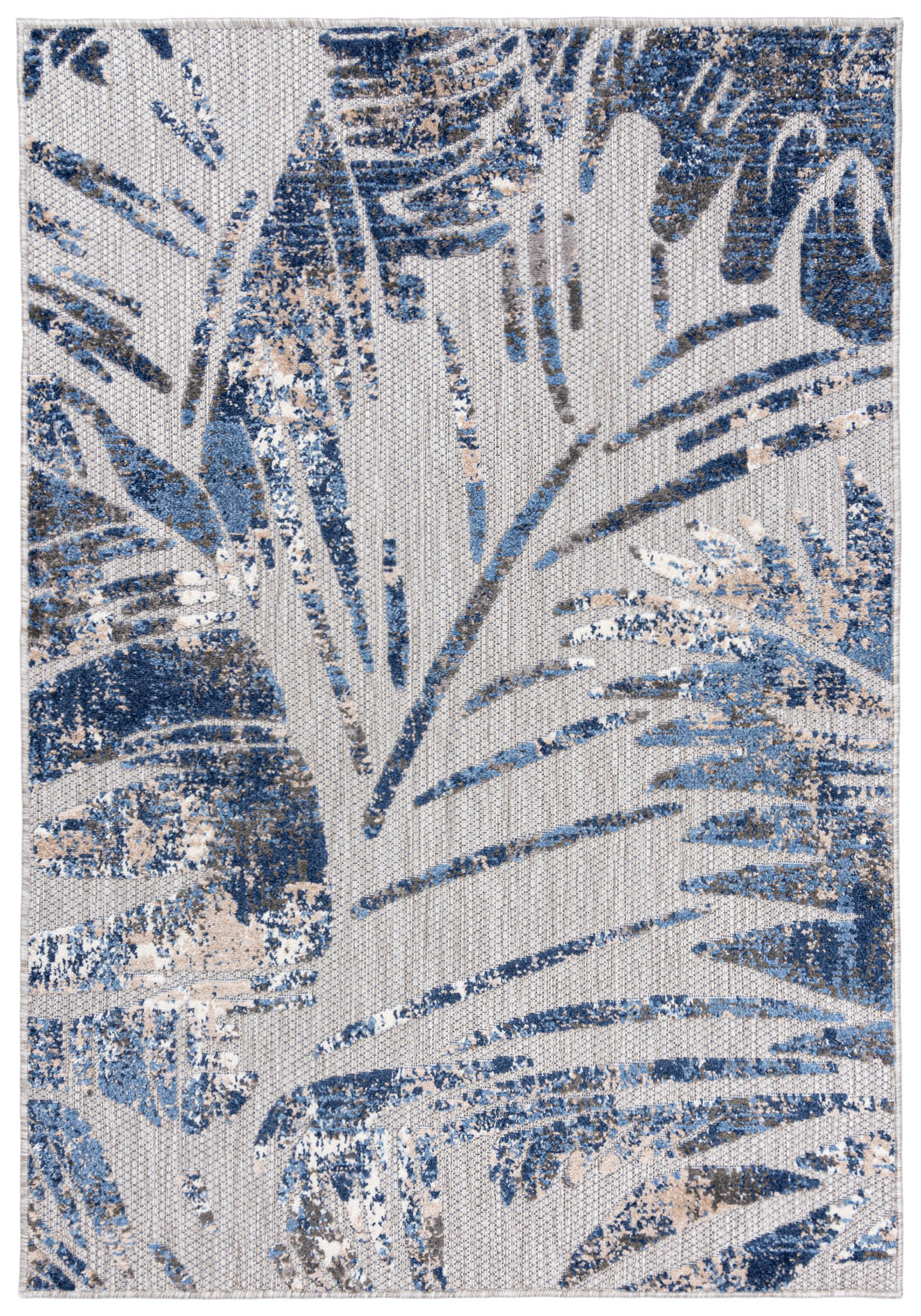 TEPPICH Outdoor Blue Pflanzlich Kurzflor Rechteckig Grey - 120x170 cm - Blaugrau, Textil (120/170cm) - Mazovia
