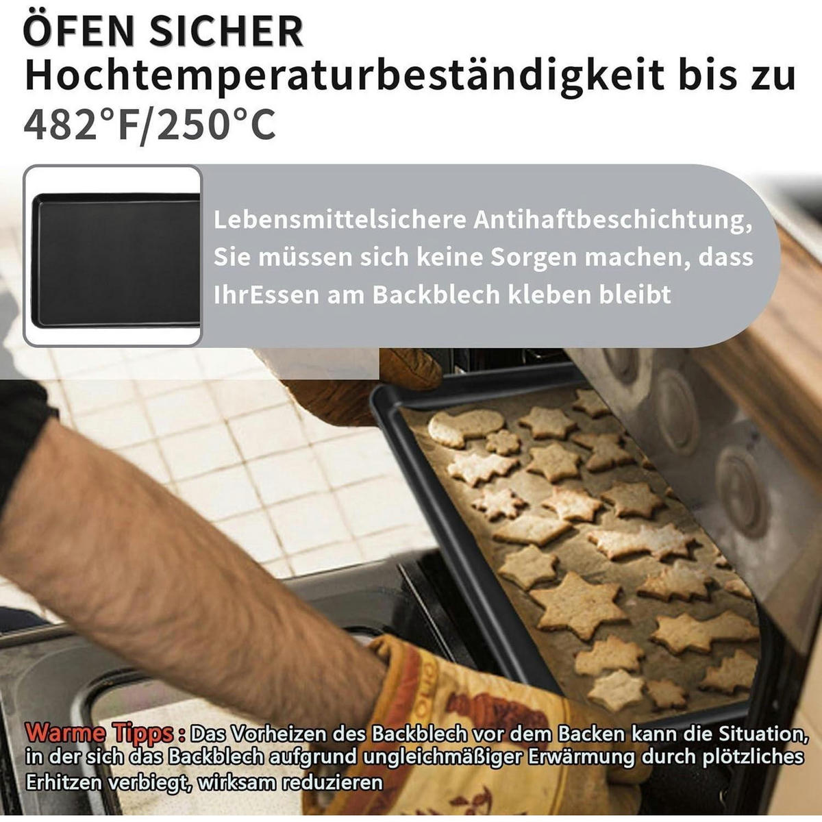 BACKBLECH 2er Set 31,5 cm x 24,5 cm - Schwarz, Metall (24.5/2.5/31.5cm)