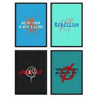 POSTER Set mit 4 Rebel A3 Rahmenlos - Klar, Papier (29.7/3cm) - Nacnic