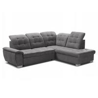 ECKSOFA LENO Rechts, mit Schlaffunktion und Bettkasten, Grau - Grau, Kunststoff/Textil (261/220cm) - Idohome