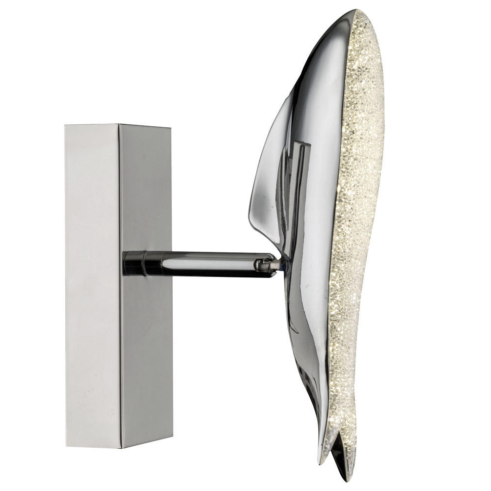 LED WANDLEUCHTE Chrom Silber mit Kristalloptik - Silberfarben, Metall (6/23.5/13cm) - Globo Lighting