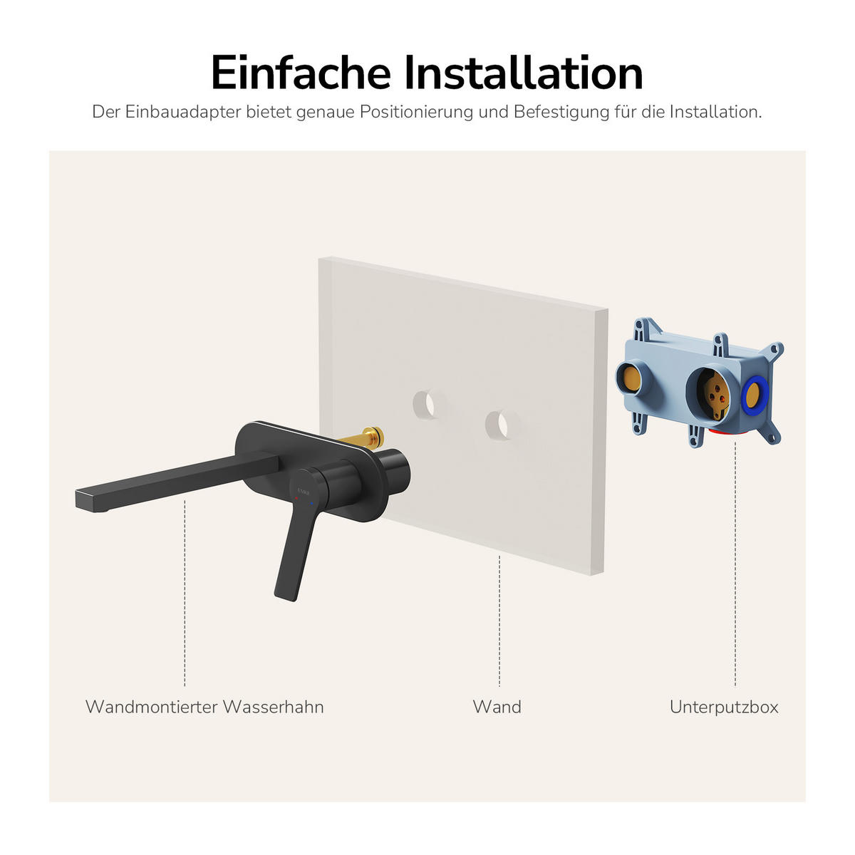 WASCHTISCHARMATUR mit Luftsprudler Messing Schwarz - Schwarz, Metall (21/7/28.8cm) - EMKE