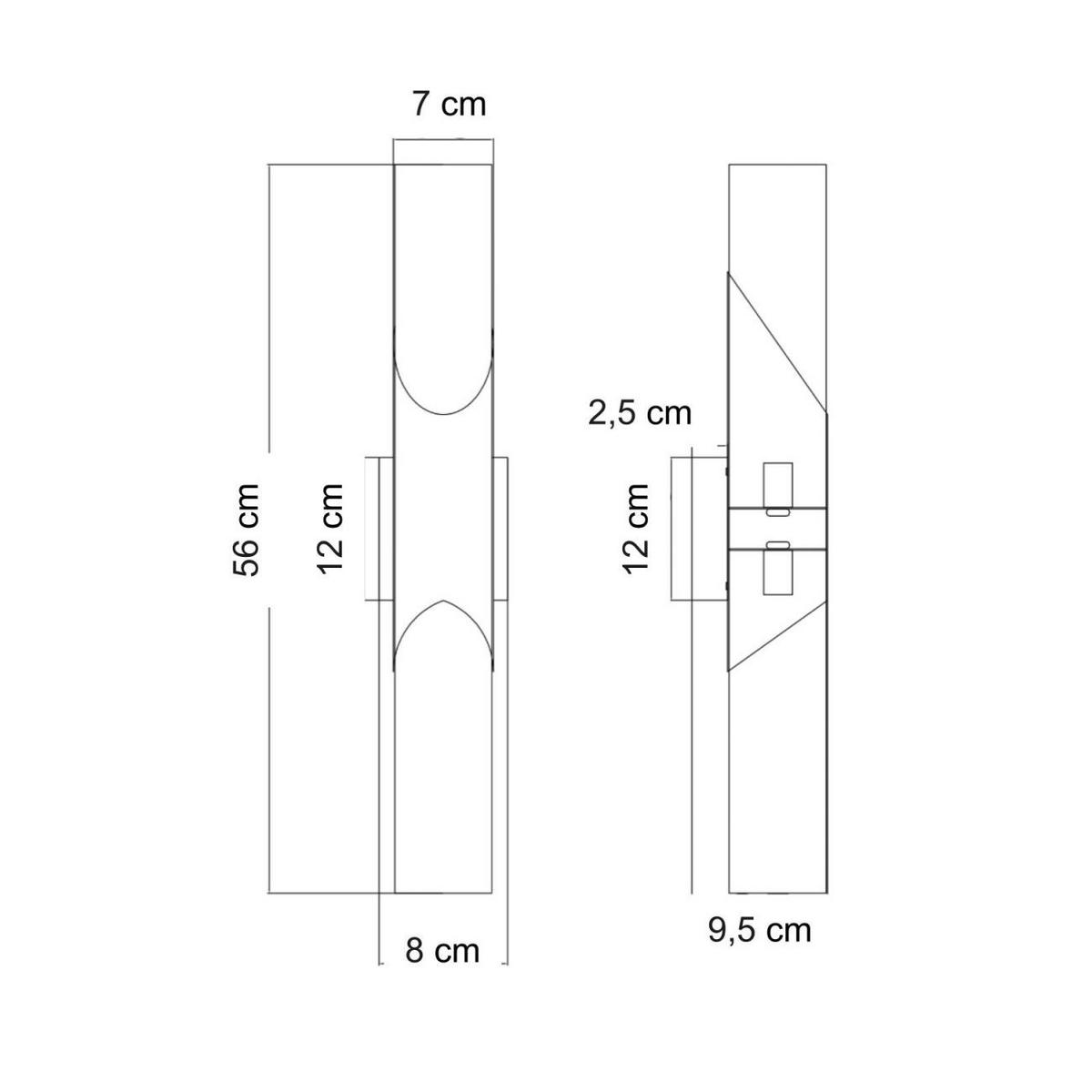 WANDLEUCHTE Capriano, Transparent und Goldfarben, 56cm - Goldfarben, Glas (12/56/9.5cm) - KOSILUM