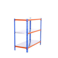 SCHWERLASTREGAL Small Metal Shark HxBxT 100 x 90 x 40 cm Fachlast 180 kg Blau-Orange - Gelb, Metall (90/100/40cm) - PROREGAL