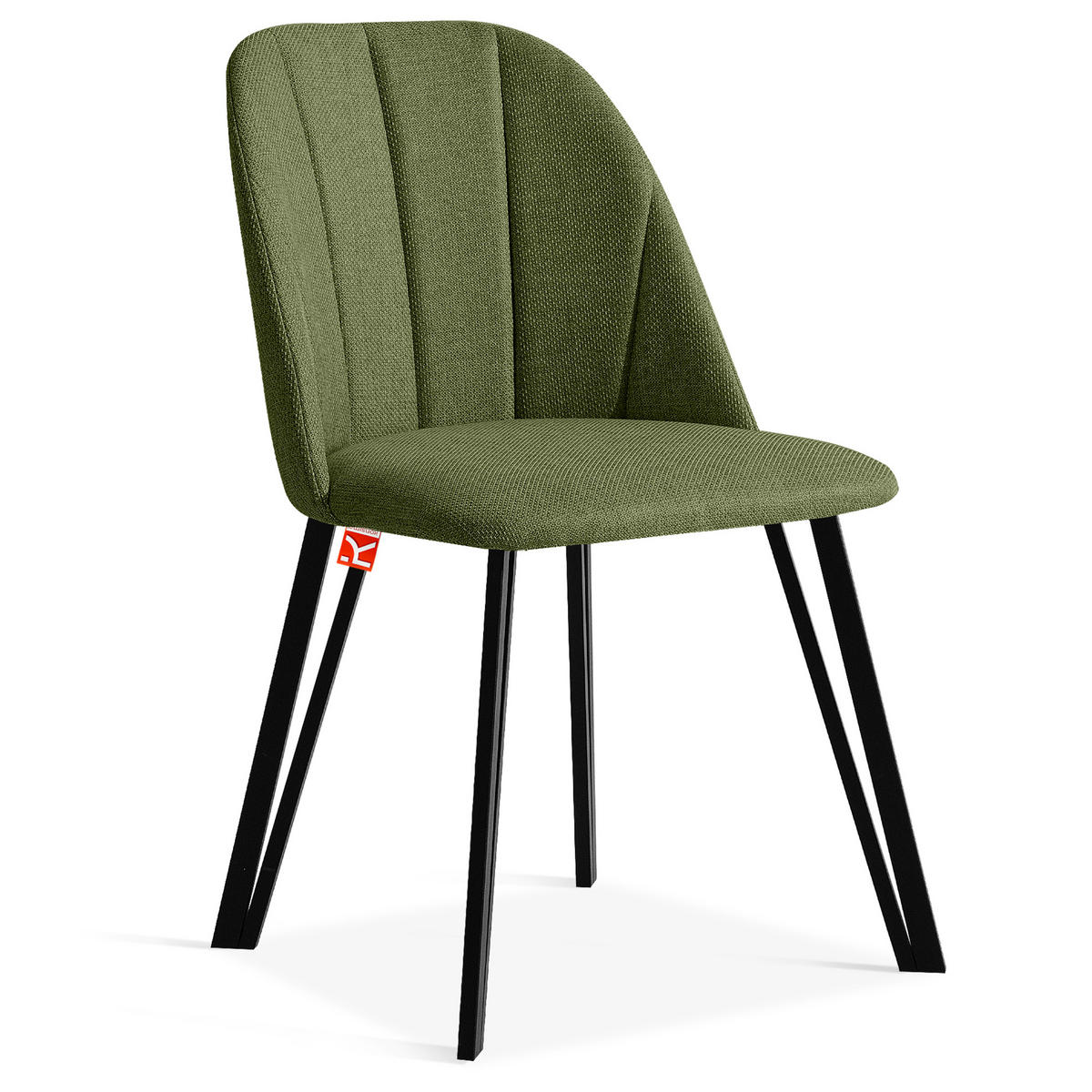 POLSTERSTUHL SPENO Esszimmerstühle 2er Set - Dunkelgrün/Schwarz, Holz/Textil (52/85/58cm) - KONSIMO®
