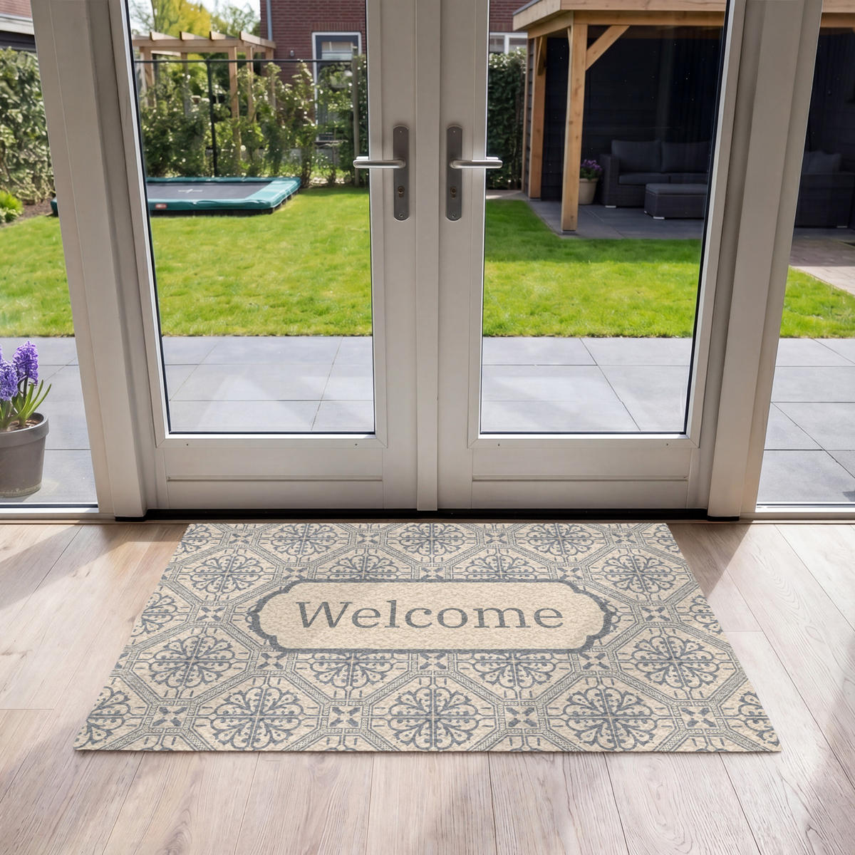ROHOŽKA Welcome - Classic - Grey 120x80 cm - béžová, textil/umělá hmota (120/0.4cm) - MuchoWow
