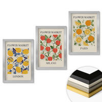 WANDBILDER 3er Set - 20x30 cm Silberner Rahmen - Blumenplakate in Städten - Silberfarben, Kunststoff (20/30cm) - ArtPrintCave