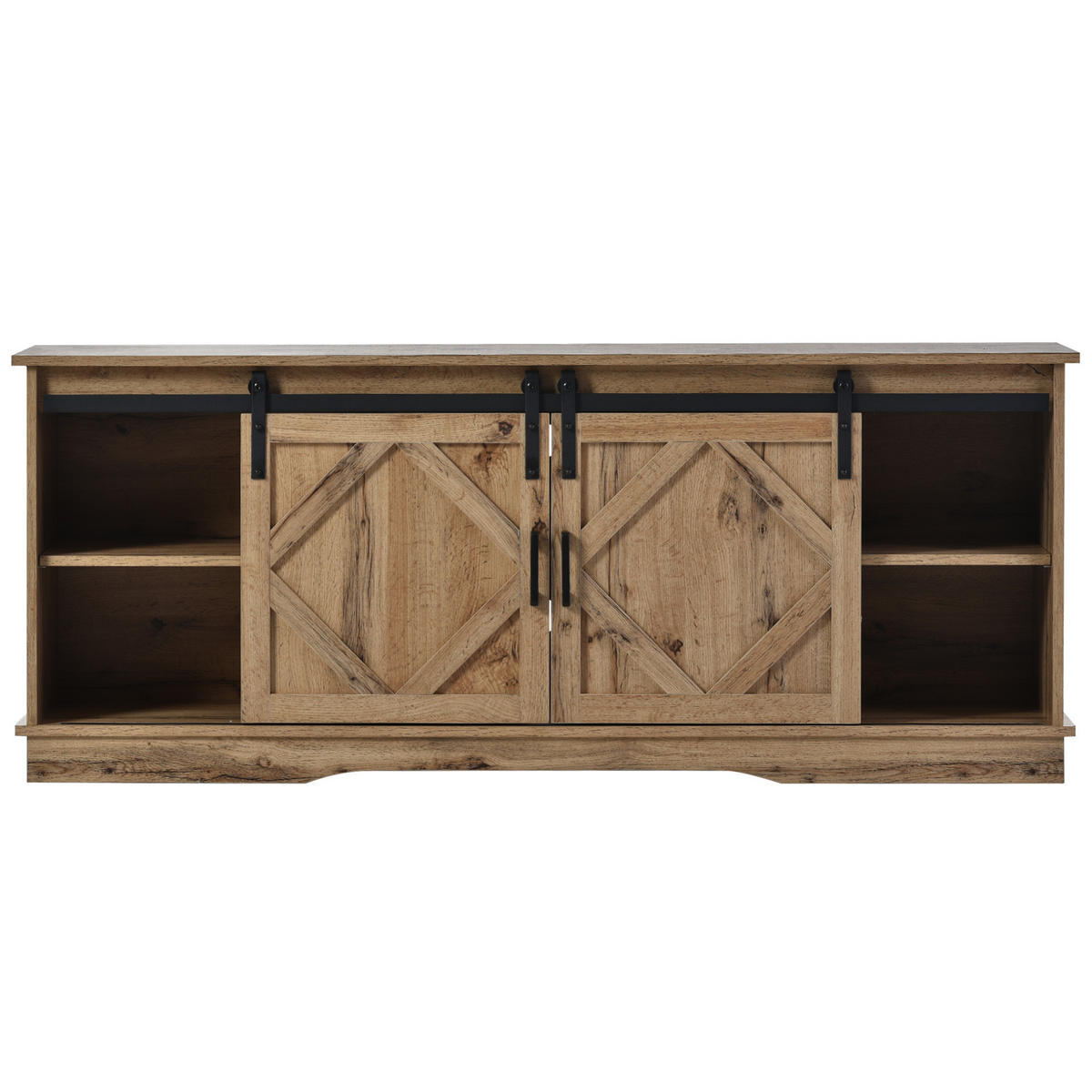 LOWBOARD 150/40/60 cm aus Spanplatte mit Schiebetüren und verstellbaren Einlegeböden Braun - Braun, Holzwerkstoff (150/60/40cm) - Modenvie