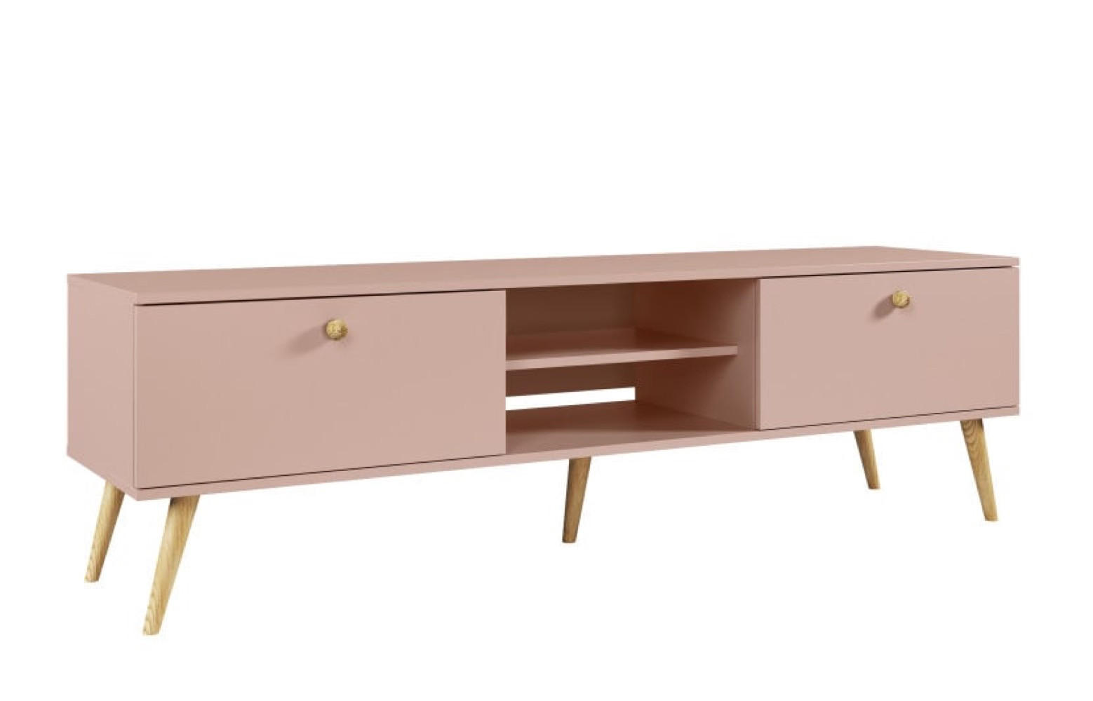 TV-SCHRANK Rosa Boho Skandinavisch Holzbeine - Rosa, Holzwerkstoff (170/50/41cm) - Sepro Meble