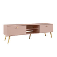 TV-SCHRANK Rosa Boho Skandinavisch Holzbeine - Rosa, Holzwerkstoff (170/50/41cm) - Sepro Meble