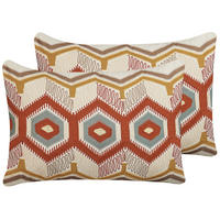 DEKOKISSEN 2er-Set Bunt 40/60 cm Majra - Multicolor, Naturmaterialen/Textil (40/60cm) - Beliani