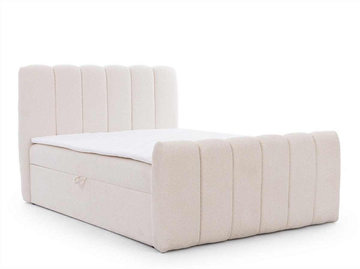 BOXBETT Denis - Creme, Holzwerkstoff/Textil (200/200cm) - Fun Möbel