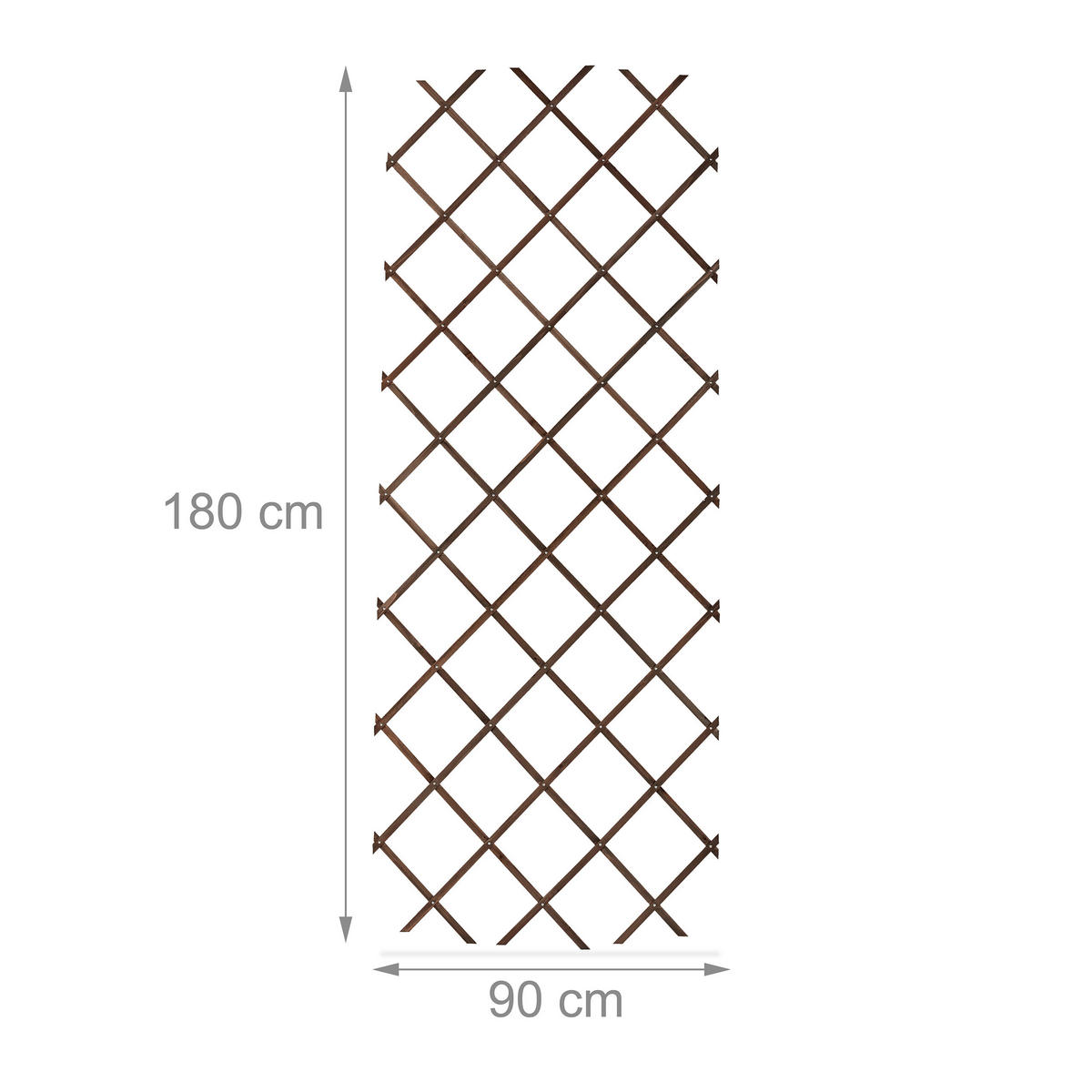 3XRANKGITTER - Braun, Holz (46/270/1cm) - Relaxdays