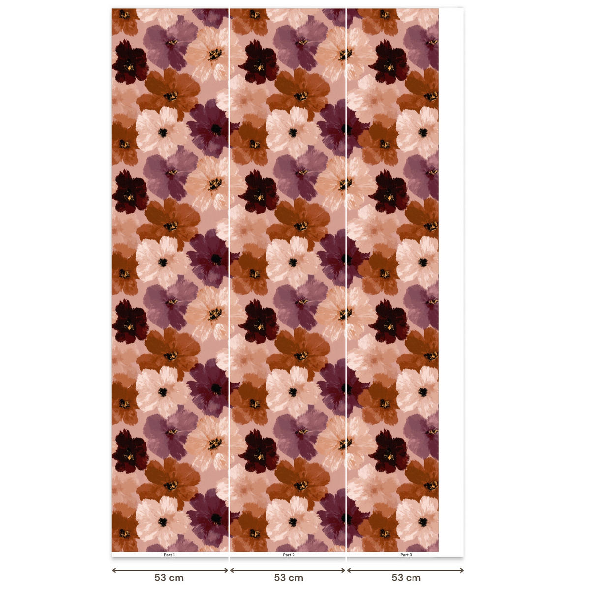 TAPETE - Blumen - Abstrakt - Erdtöne - 160x260 cm - Multicolor, Papier (160/260cm) - OnlyWow
