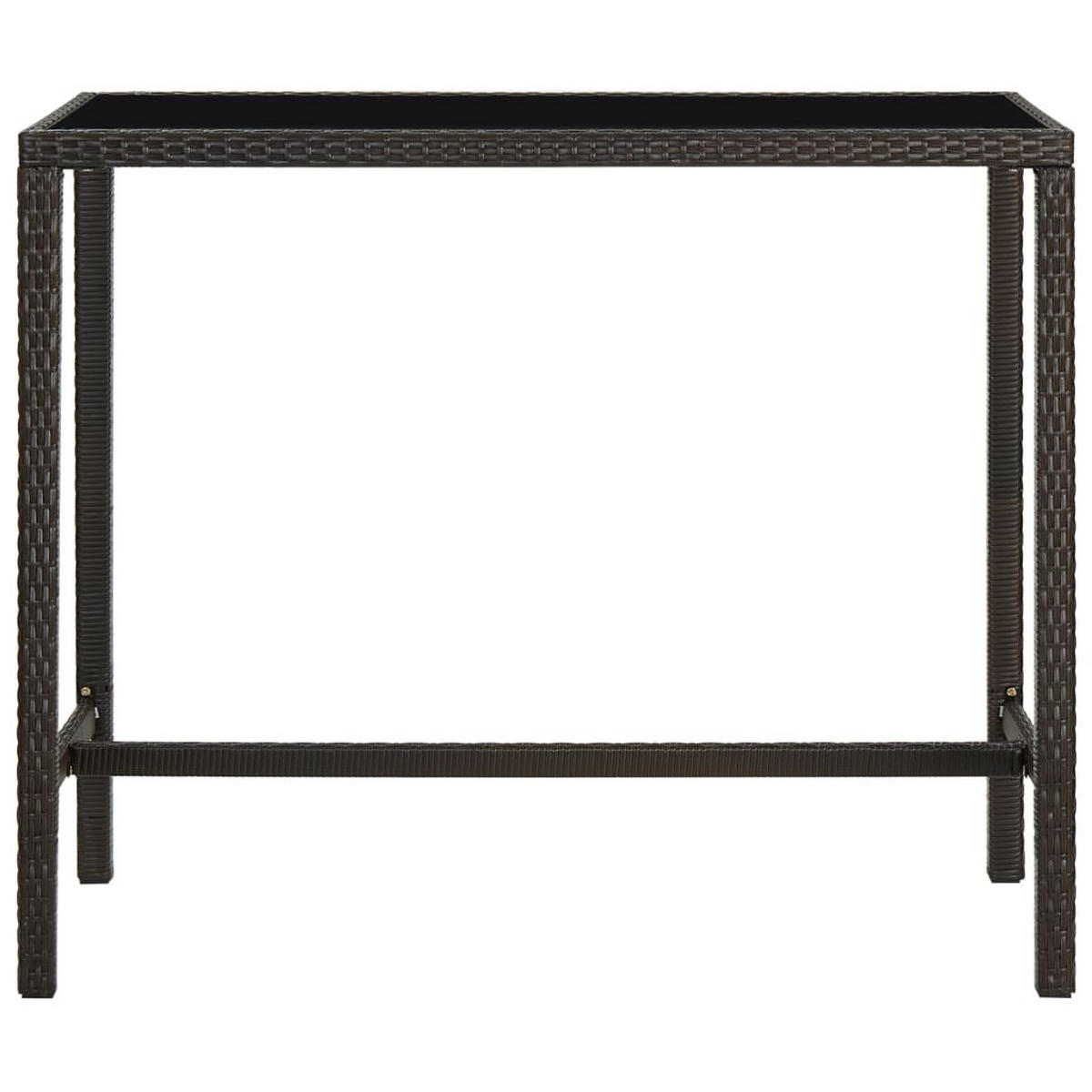 BISTROTISCH Joni Braun 130x60x110 cm Rattan und Glas - Braun, Kunststoff (60/130/110cm) - DELUKE